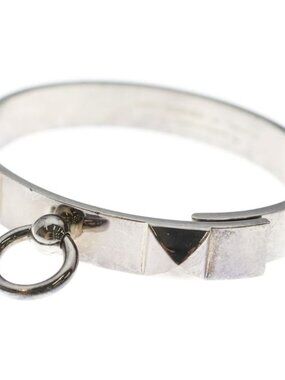 Hermes Collier de Chien Bangle Silver Bracelet